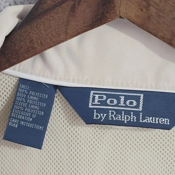 EUC Polo‎ Ralph Lauren Beige Windbreaker Men's Jacket XXL Polyester 4CT - Picture 4 of 9